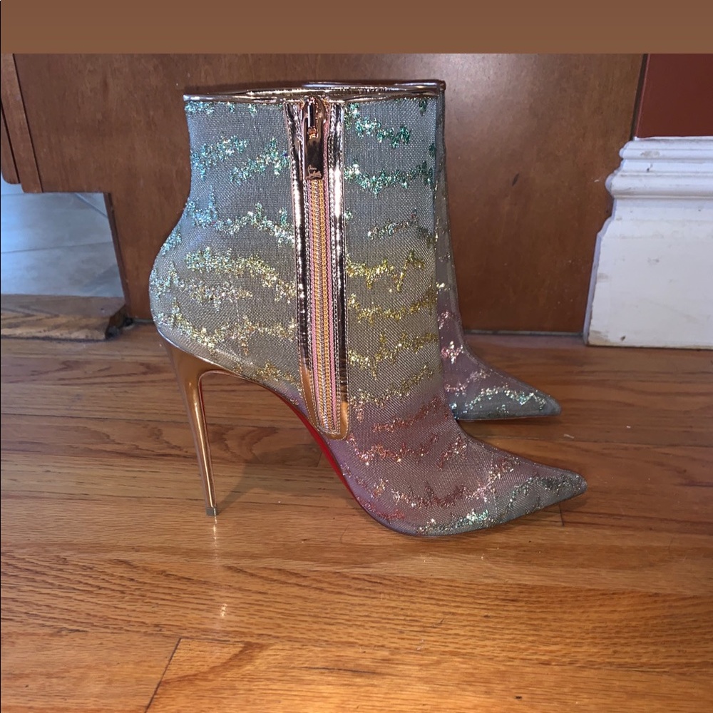Christian Louboutin sparkle bootie heels - Picture 2 of 4